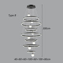 Axyaa Modern Stair Chandelier Pendant Ceiling Lamp LED Chandeliers Living Room Lighting