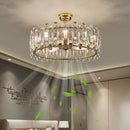 Axyaa Crystal Ceiling Fan Chandelier: Modern Bedroom Fan Light, Silent Design