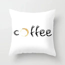 Axyaa Coffee Print Polyester Throw Pillow Case for Home Sofa Chair Decor