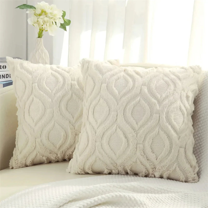 Axyaa Soft Plush Cushion Cover 45x45, Luxury Decorative Pillowcase for Living Room