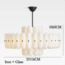 Axyaa White Glass Pendant Lamp Cream Series Iron Brass Gold Black Copper Silver