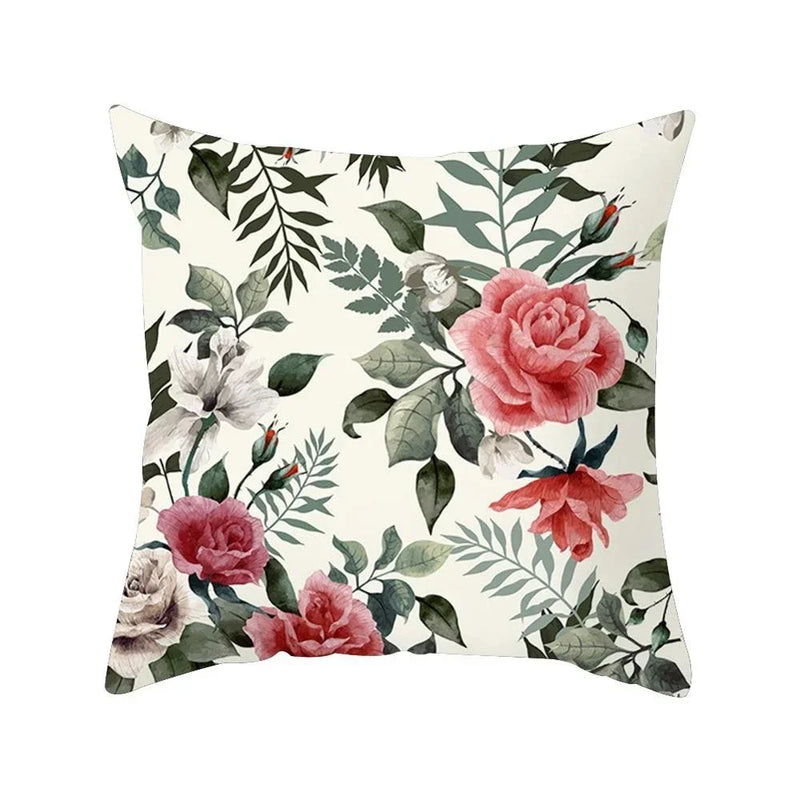 Axyaa Plant Flower Printed Pillow Case for Sofa & Home Decoration