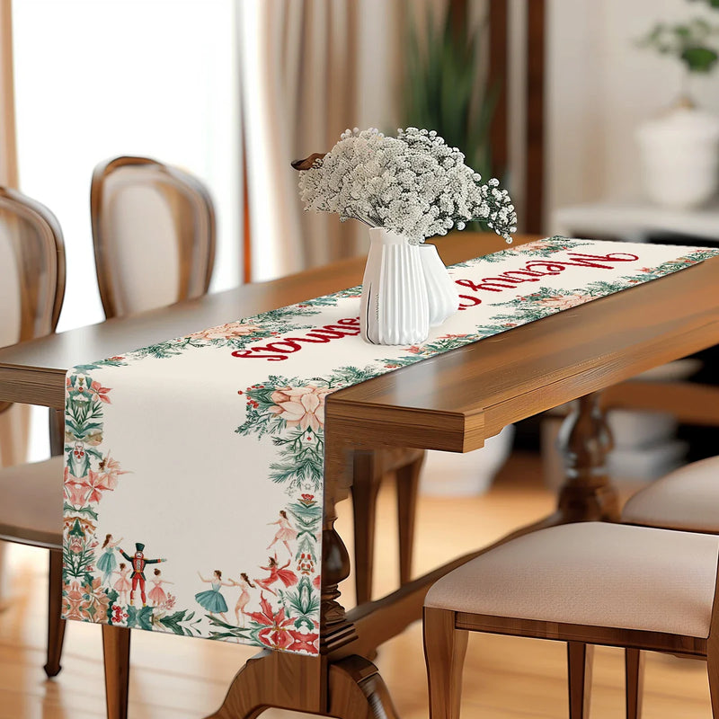 Nutcracker Holiday Table Runner by Axyaa - Festive Dining Room Decor