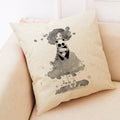 Axyaa Panda Linen Pillowcase 45*45cm - Office Sofa Decor Sans Car Cushion Cover