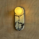 Axyaa Marble LED Wall Lamp White Glass Sconce for Indoor Spaces