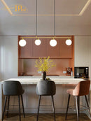 Axyaa Glass LED Chandelier: Stylish Long Pendant Light for Kitchen, Dining Room, and Island