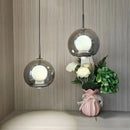 Axyaa Marble LED Pendant Light: Modern Glass Decor Lighting Fixture