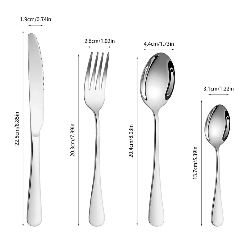 Axyaa Stainless Steel Cutlery Set for Family Dinner or Hotel