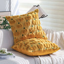 Axyaa Halloween Pumpkin Cushion Cover 45x45 Soft Plush Yellow Throw Pillow Case