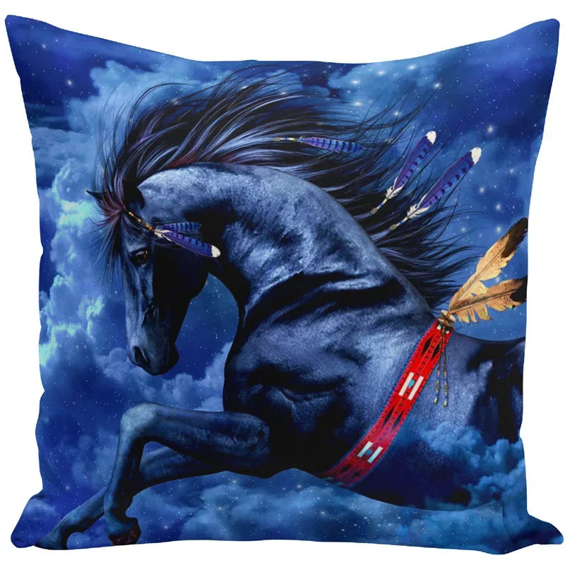 Animal Horse Printed Cushion Cover by Axyaa - Sofa Decor Pillowcase