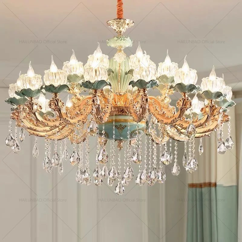 Axyaa Elegant Crystal Chandelier for Luxury Living Spaces