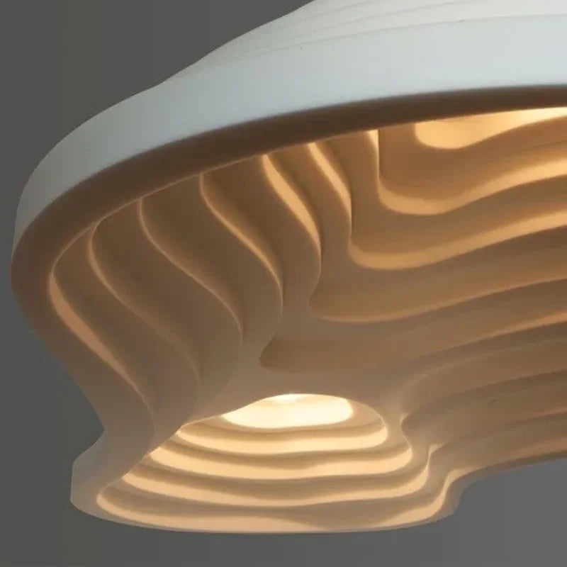 Axyaa Nordic Resin Pendant Light, White Rice Field Acoustic Lamp, Creative Island Light
