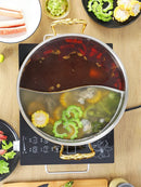 Axya 3-Layer Steel Soup Pot Double Flavor Hot Pot Stainless Steel Commercial Grade