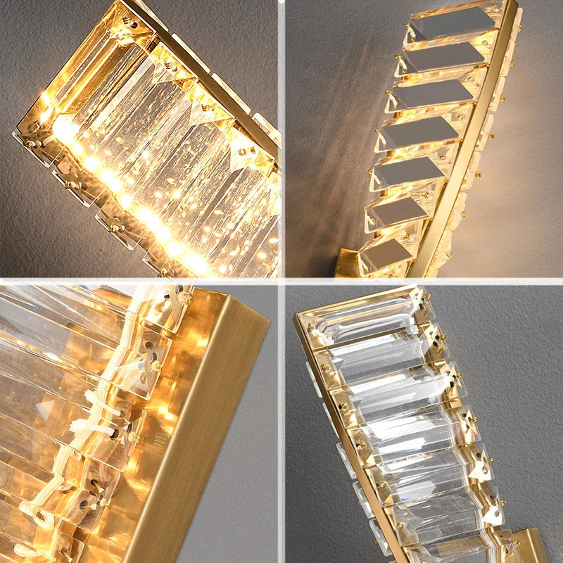 Axyaa Water Wave Crystal Wall Lamp for Luxurious Indoor Decor