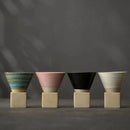 Axyaa Latte Flower Ceramic Coffee Cup Set - Creative Retro Design, Home Tea Collection