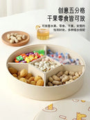 Axyaa Melamine Fruit Plate with Lid - Divided Snack Box for Living Room