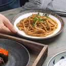 Axyaa 8-Inch Ceramic Plate, Retro Handmade Underglaze Color Tableware for Snacks and Sushi