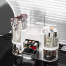 Axyaa Double-Layer Makeup Organizer: Brush Tube Compartment Drawer for Dressing Table