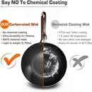 Axyaa 28cm Iron Frying Wok Pan, Handmade Cast, Gas Stove Kitchen Cookware