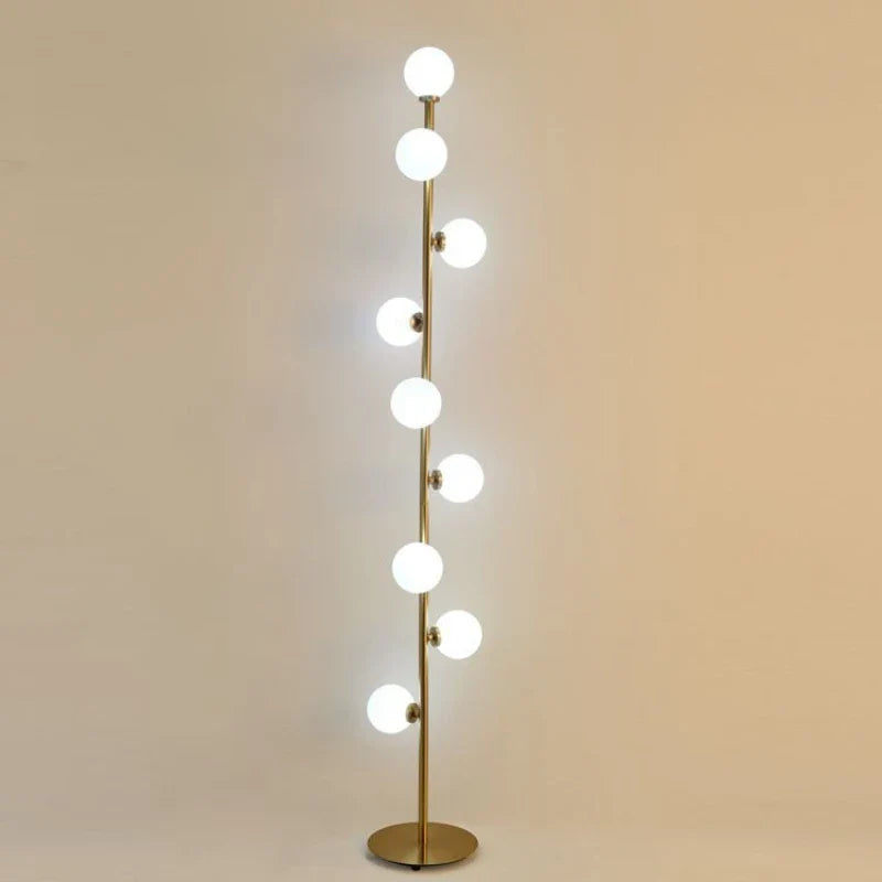 Axyaa 9 Head White Glass Ball Floor Lamp for Living Room and Bedroom