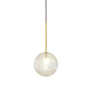 Axyaa Clear Glass Globe LED Pendant Chandelier - Modern Metal Hanging Light for Dining Room