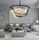 Axyaa Black Glass Pendant Crystal Chandelier for Home, Hotel, Bar, and Restaurant