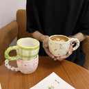 Axyaa Korean Style Ceramic Coffee Mug with Floral Heart Print