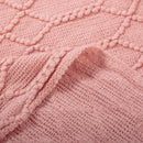 Axyaa Pink Knit Chunky Throw Blanket with Tassel - Cozy Farmhouse Style
