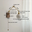 Axyaa Ceramic Copper Swing Arm LED Wall Light for Home Decor