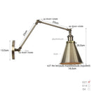 Axyaa Swing Arm LED Wall Sconce - Industrial Style Bedside Lamp