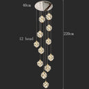 Axyaa Crystal Chandelier Stair Pendant - Modern Living Room Lighting