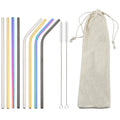Axyaa Stainless Steel Reusable Drinking Straw Set - Eco-Friendly Bar Accessory