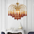 Axyaa Tea Droplet Glass Chandelier: Modern Living & Dining Room Pendant Light
