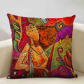 Axyaa African National Style Oil Painting Cushion Cover for Living Room Sofa Art