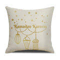 Axyaa Eid Mubarak Ramadan Cushion Cover - Moon Lantern Pattern Decor