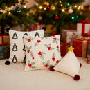 Axyaa Christmas Velvet Embroidered Cushion Cover for Festive Home Decor