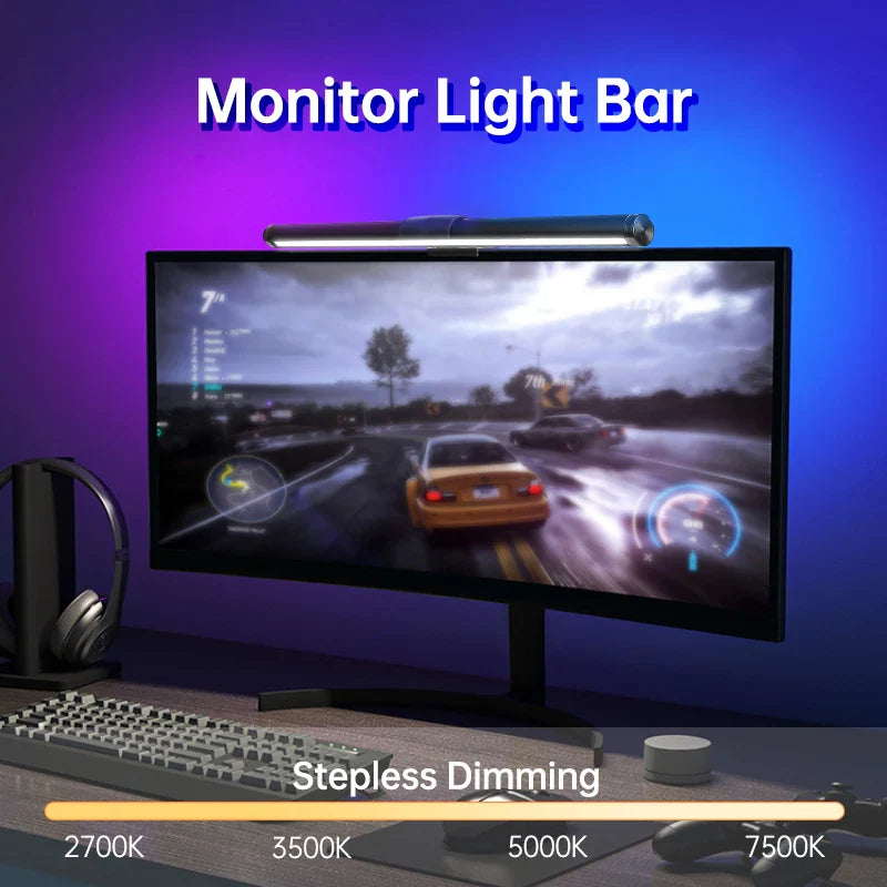 Axyaa RGB LED Monitor Hanging Light Bar for Computer Desk Lamps