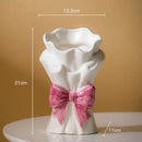 Axyaa Ceramic Vase Bow Tie Bouquet | Home Decoration & Terrarium Handicrafts
