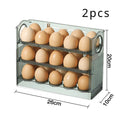 Axyaa 3-Layer Flip Egg Storage Rack for Fridge - Space Saver Egg Organizer Shelf