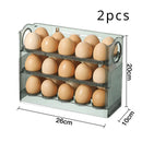 Axyaa 3-Layer Flip Egg Storage Rack for Fridge - Space Saver Egg Organizer Shelf