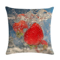 Axyaa Strawberry Kiwi Pattern Linen Pillowcase 45X45CM