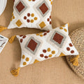 Boho Loop Tufted Tassel Pillow Cover for Home Decor by Axyaa