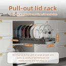 Axyaa Pull Out Pot Lid Holder Kitchen Organizer Shelf