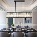 Axyaa Modern Crystal Chandelier for Home Décor and Dining - Elegant Iron Pendant Light