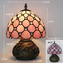 Axyaa Red Rose Stained Glass Table Lamp 8" - Bedroom Living Room Home Office