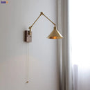 Axyaa Copper LED Wall Light with Pull Chain Switch, Nordic Modern Design