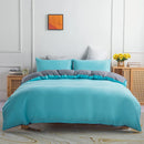Axyaa Microfiber Duvet Cover Set Solid Color Comfortable Quilt Cover King Twin