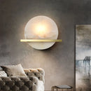 Axyaa Marble Small Wall Lamp: Luxury Nordic & Modern Minimalist Bedside Copper Lighting