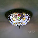 Axyaa Tiffany Round LED Ceiling Lamp - European Country Style Lighting