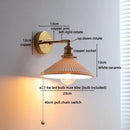 Axyaa Ceramic Gold Brass Wall Light Indoor Switch Modern Nordic LED Bedside Lamp